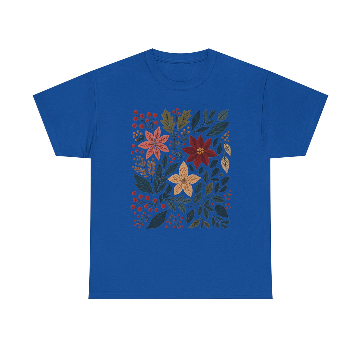 Boho Winter Floral Shirt, Retro Winter Tshirt, Christmas Vibes Shirt, Christmas Season Graphic Tee, Vintage Winter Aesthetic