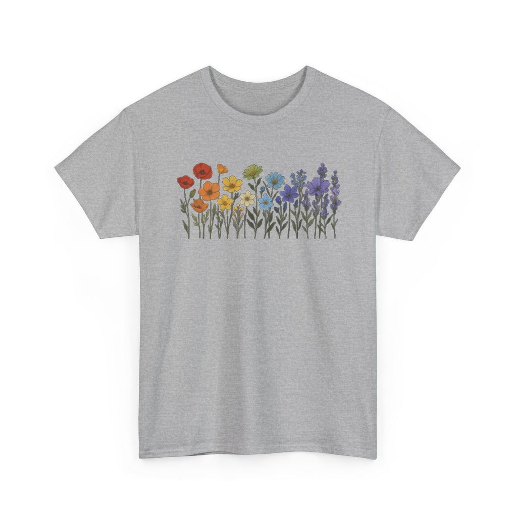 LGBT Wildflower Shirt: Gay Pride Rainbow Graphic Tee