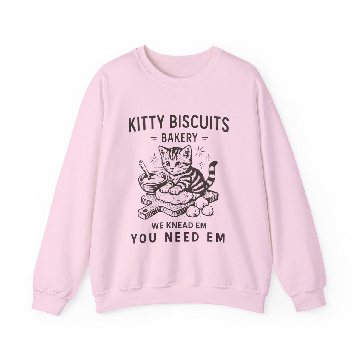 Funny Cat Kneading Sweatshirt: Kitty Biscuits Bakery