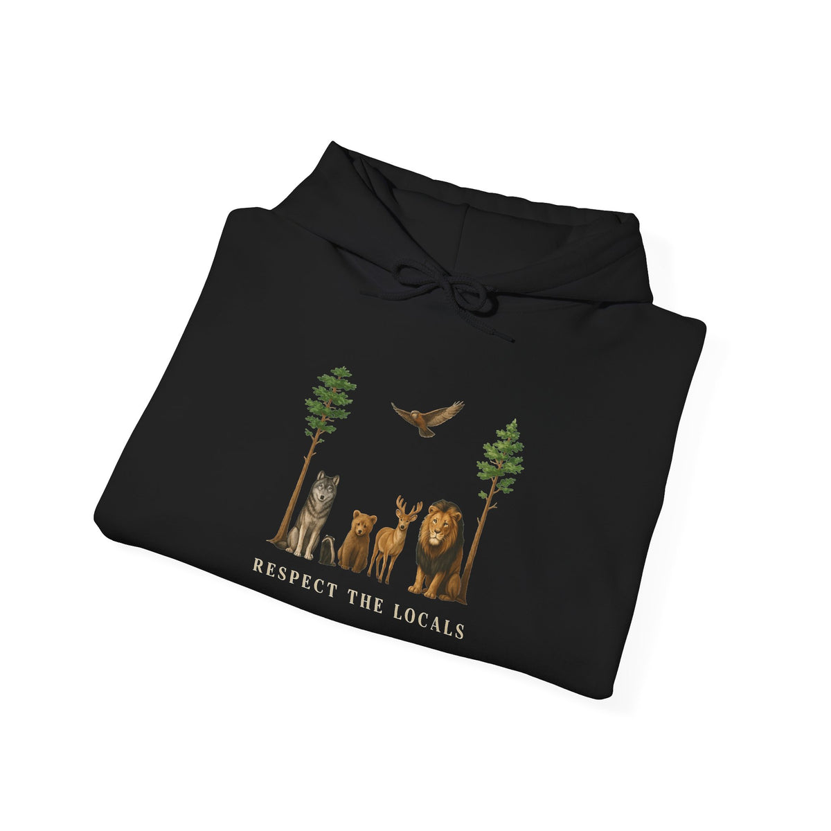 Respect Forest Animal Woodland Creatures Forestcore Hooded Sweatshirt Granola Girl Shirt Cottagecore Hoodie Owl Fox Bear Deer Hawk Locals