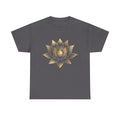Lotus Flower Shirt, Gold Lotus Design, Spiritual Yoga Tee, Meditation Apparel, Bohemian Floral Gift, Zen Garden Top