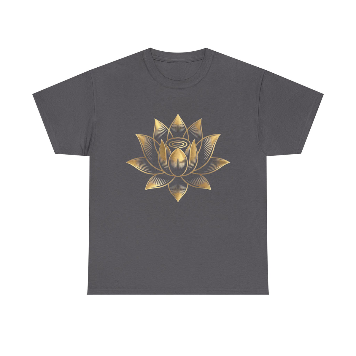 Lotus Flower Shirt, Gold Lotus Design, Spiritual Yoga Tee, Meditation Apparel, Bohemian Floral Gift, Zen Garden Top