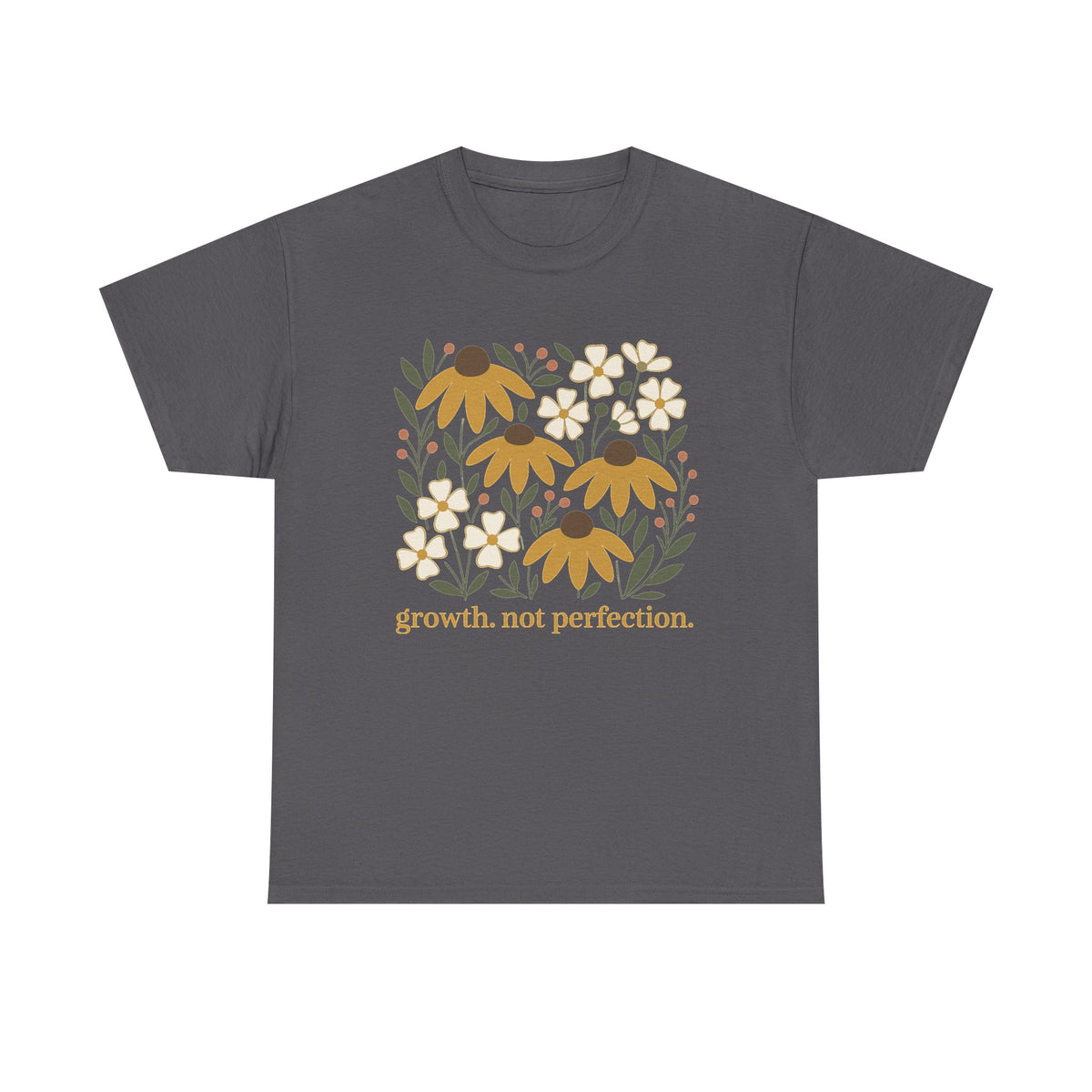 Retro Mental Health T-Shirt: Floral Growth Not Perfection Crewneck