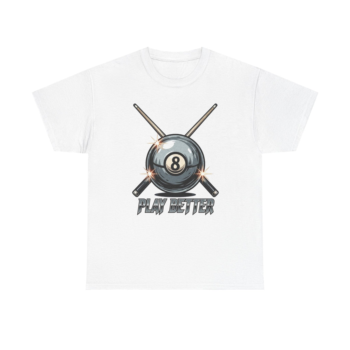 Billiards 8 Ball T-Shirt: Fun Pool League Player Tee, Back or Front Design