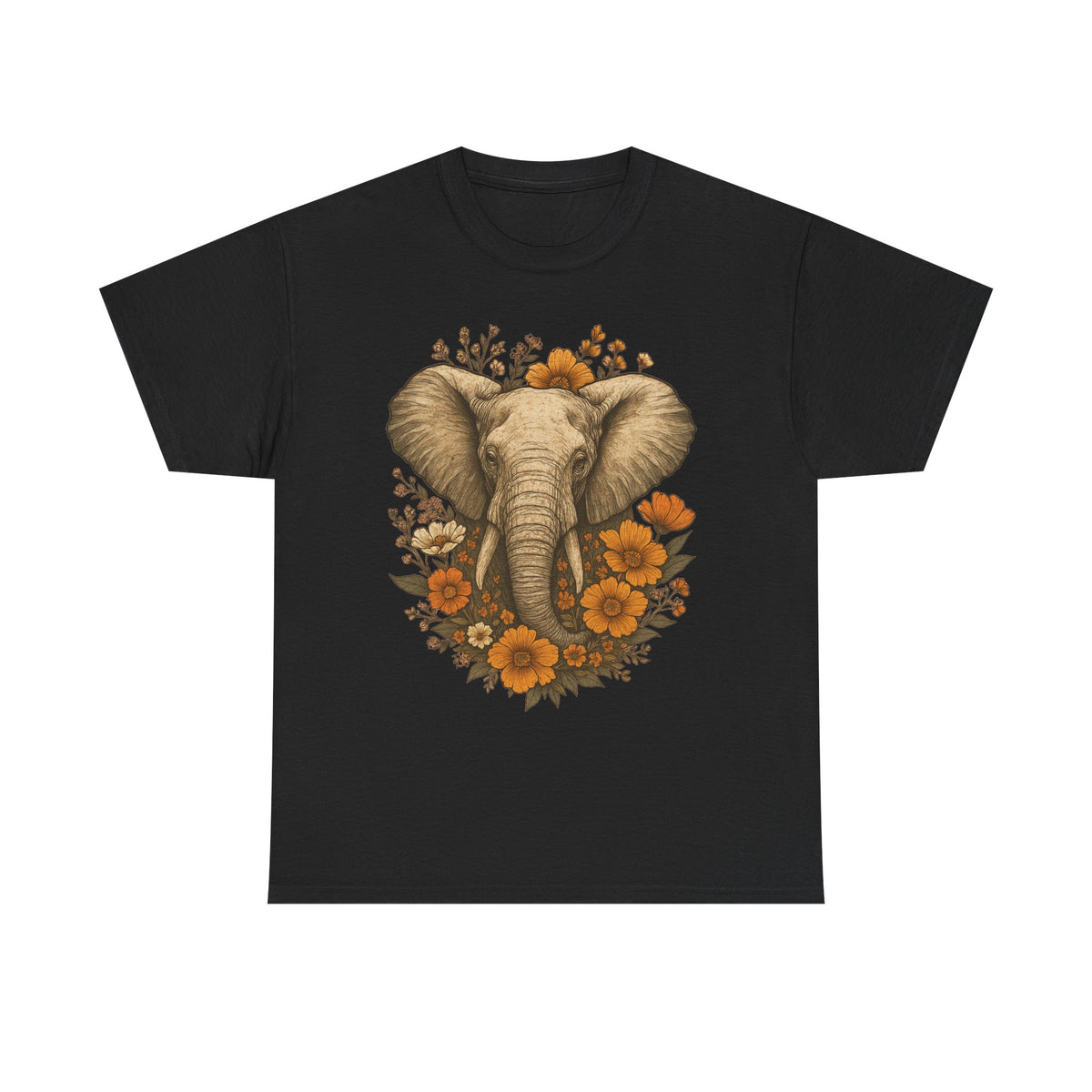 Boho Vintage Elephant Tshirt, Floral Elephant Comfort Colors Relaxed Fit Shirt for Nature Lovers, Outdoor Lover Gift Tee, Jungle Shirts