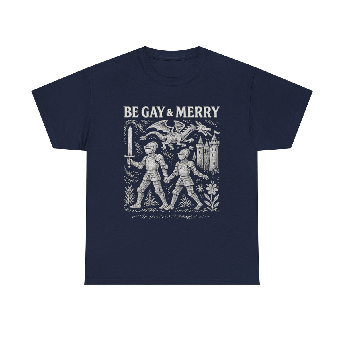 Be Gay & Merry Medieval Shirt, Fantasy lgbt Shirt, Gay Pride Castle Dragon Shirt, Funny Comfort Colors® Unisex Tshirt, Lgbtq Support