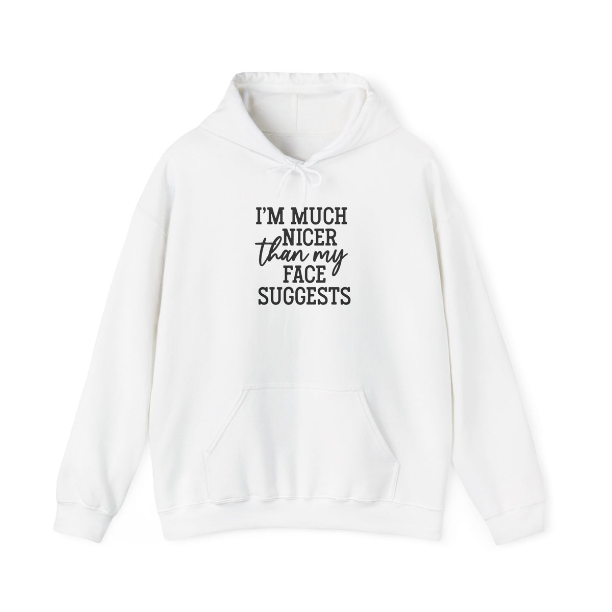 I'm Much Nicer Than My Face Suggests Hoodie, Humorous Hoodie, Sarcastic Girl Hoodie, Sarcasm Saying Hoodie, Sarcastic Hoodie,Mom Life Hoodie