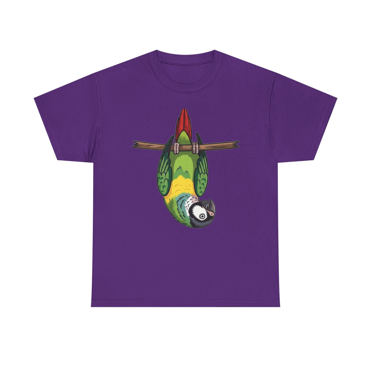 Parrot Shirt, Funny Upside Down Macaw Tee, Tropical Bird Graphic T-Shirt, Colorful Bird Watcher Gift for Animal Lover, Exotic Bird Apparel