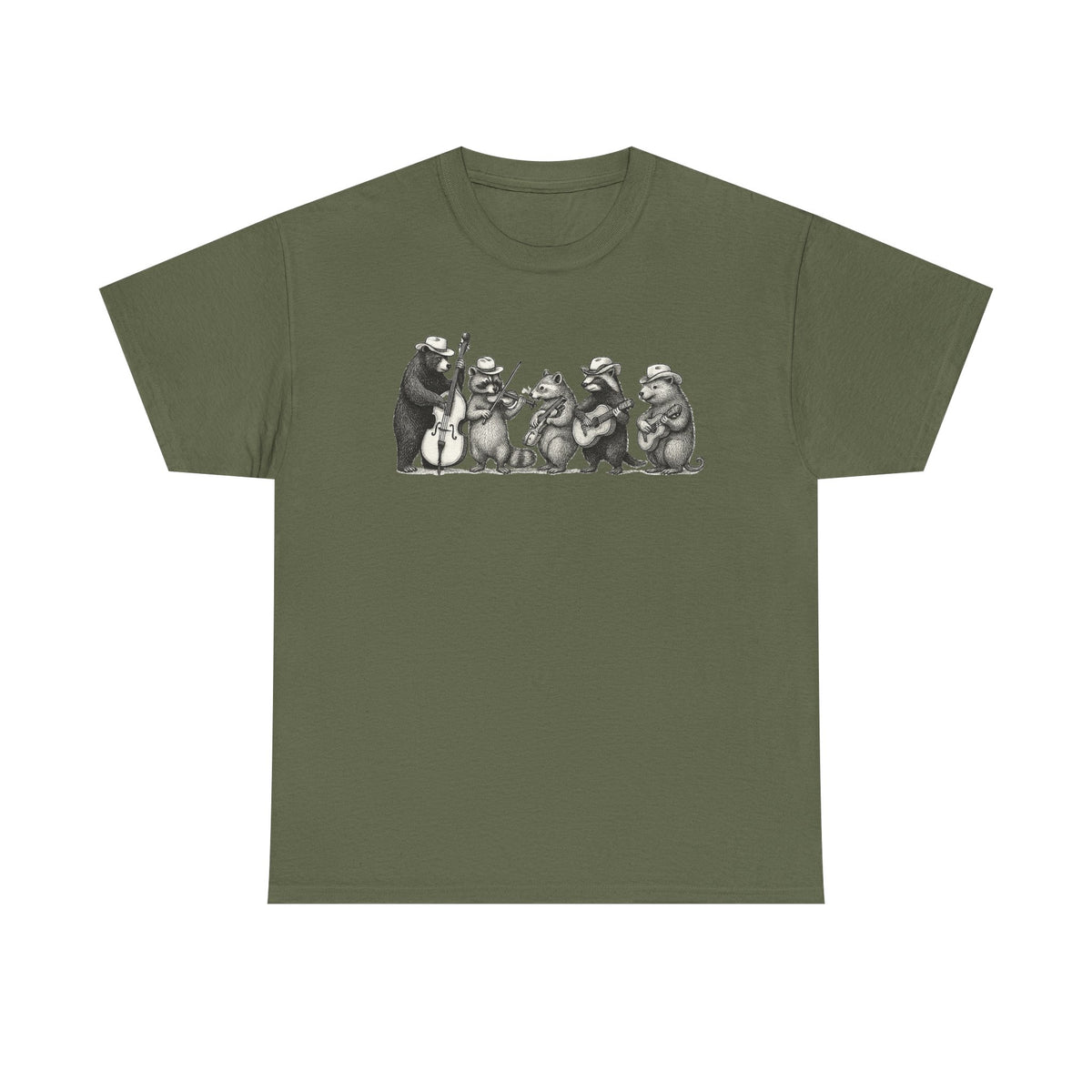 Animal Band Shirt, Funny Forest Animals Playing Instruments Shirt, Vintage Music Lover Gift, Cute Animal Graphic T-Shirt