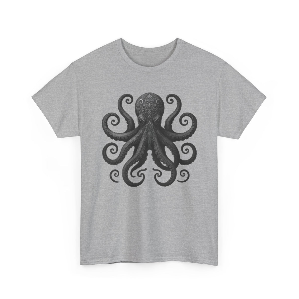 Octopus Graphic Tee - Intricate Sea Creature Design, Urban Style - Men's T-Shirt, High-Quality Print, Casual Wear by HarborIslandDecor