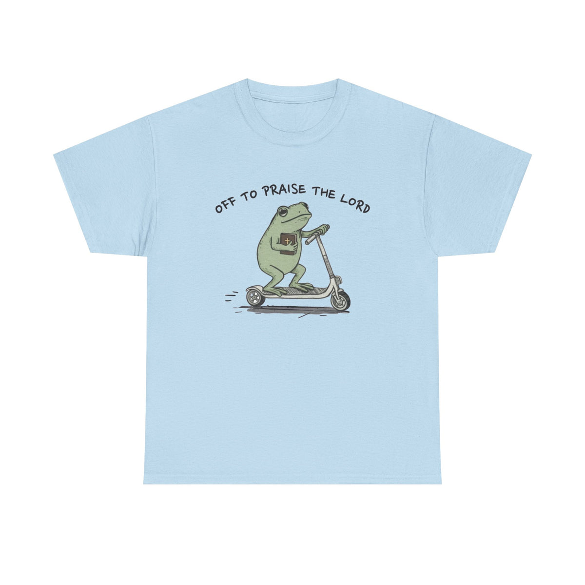 Off To Praise The Lord Shirt, Funny Christian Frog Tee, Unisex Garment-Dyed Top, Faith T-Shirt, Religious Humor Sweatshirt, Bible Study Top
