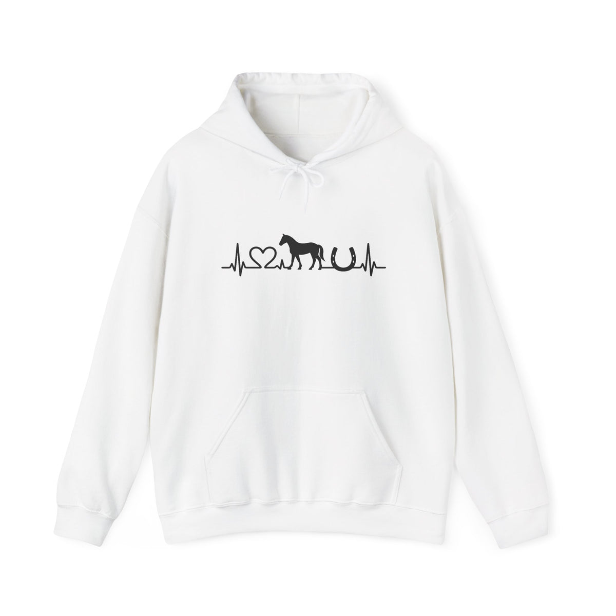 Horse Heartbeat Hoodie, Cute Horse Hoodie, Gift For Horse Lover, Horse Farm Animal Hoodie, Farmer Animal Hoodie, Cute Horse Mom Gift Hoodie