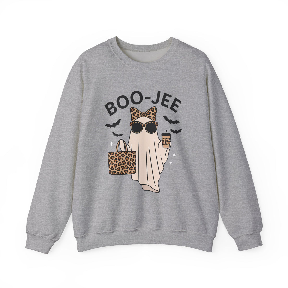 Boo-Jee Ghost Sweatshirt, Leopard Ghost Tee, Ghost Coffee Shirt, Funny Fall Shirt, Ghost Tee, Girly Halloween Gift, Boojee Shirt