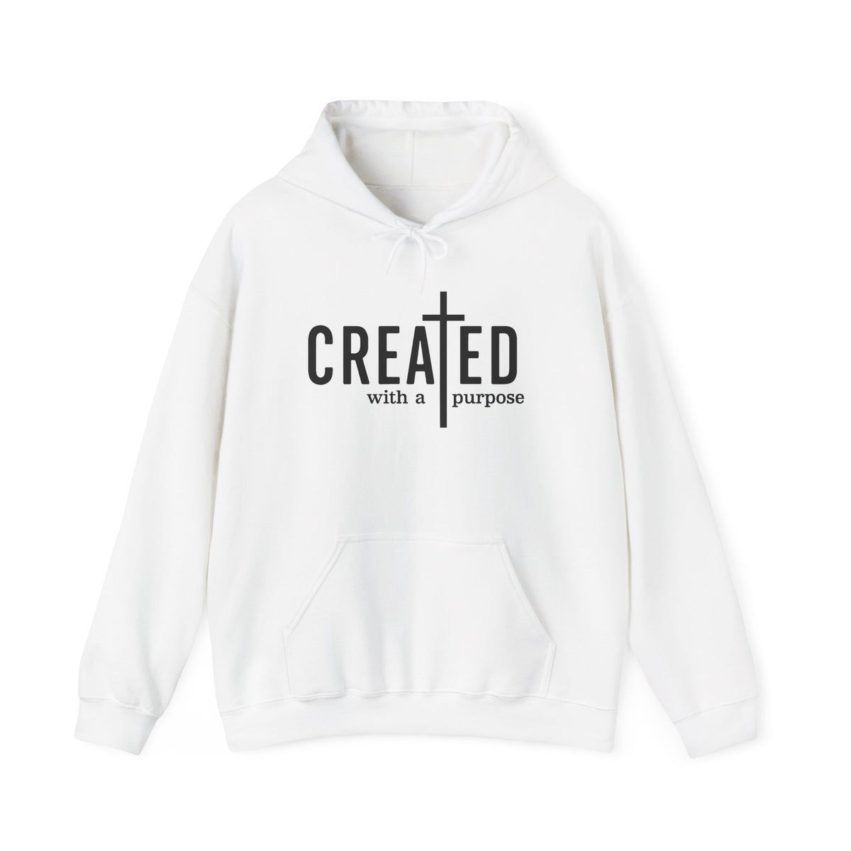 Created With A Purpose Hoodie - Christian Faith Bible Verse