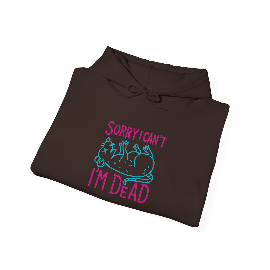 Sorry I'm Dead Possum Hoodie, Oversized Grunge Hoodie, Funny Y2K, Meme Shirt, Punk Alt Clothing, Neon Goth Sweatshirt, Trendy Graphic Unisex