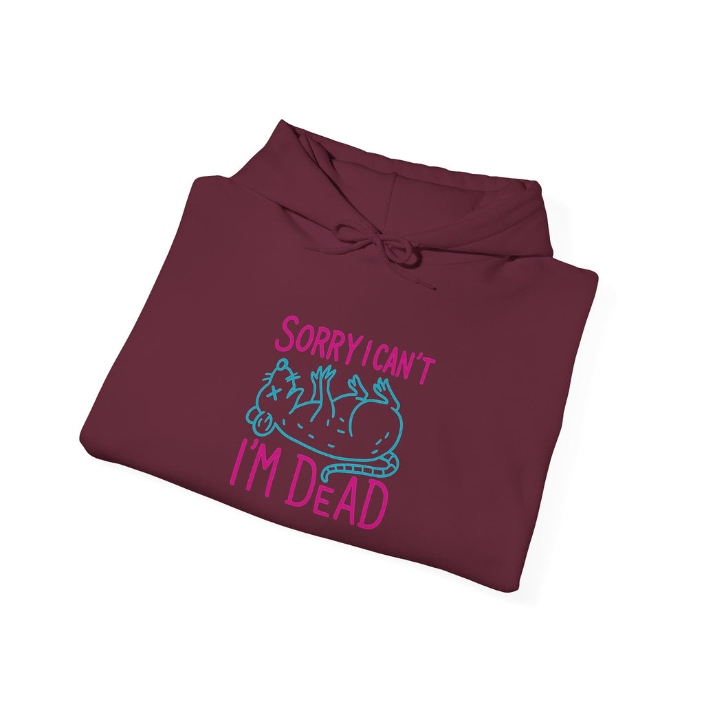 Sorry I'm Dead Possum Hoodie, Oversized Grunge Hoodie, Funny Y2K, Meme Shirt, Punk Alt Clothing, Neon Goth Sweatshirt, Trendy Graphic Unisex