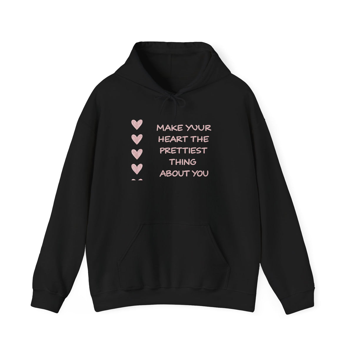 Heart Quote Hoodie, Self Growth Hoodie, Positive Vibes Sweatshirt, Teenage Girl Gifts, Essentials Hoodie, Y2K Hoodie, Back and Sleeve Print