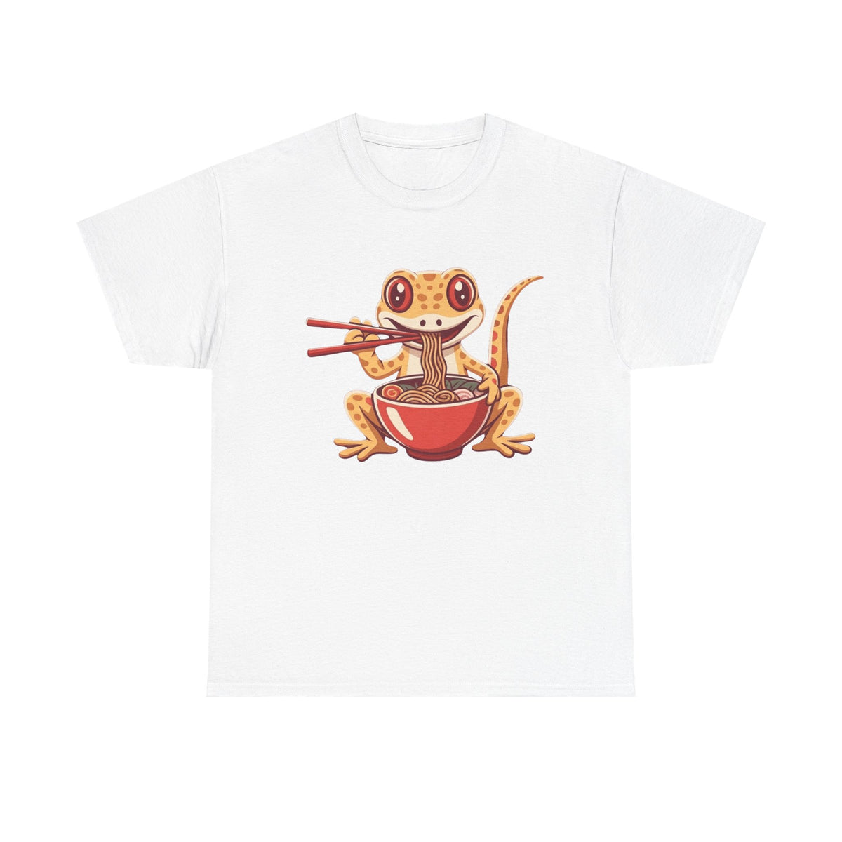 Gecko Ramen T-Shirt, Cute Lizard Shirt, Animal T-Shirts, Kawaii Clothing, Funny T Shirts, Unique Tee, Anime T Shirt, Gift for Anime Lovers