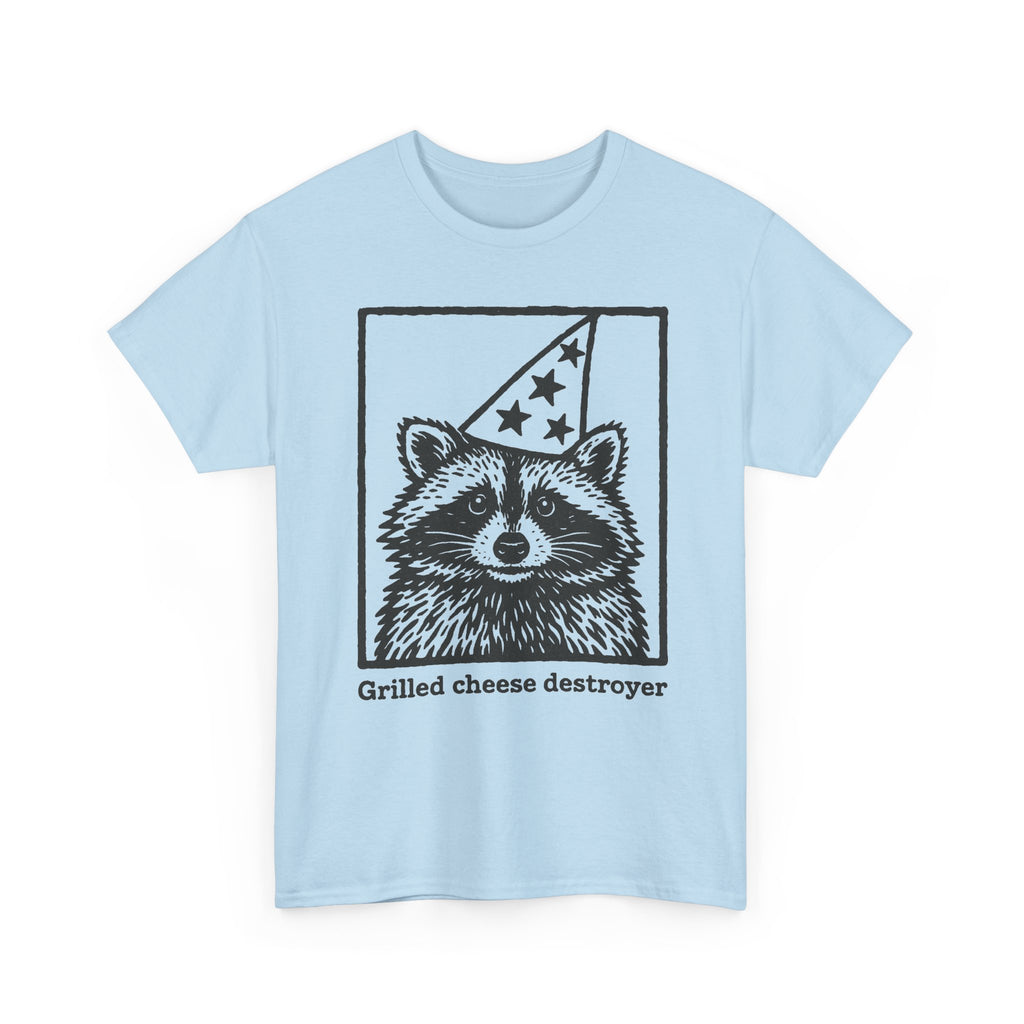 Vintage Raccoon Shirt, Funny Grilled Cheese Destroyer Tee for Men Women, Party Animal T-shirt, Silly Graphic T-shirt, Gift for Her Him