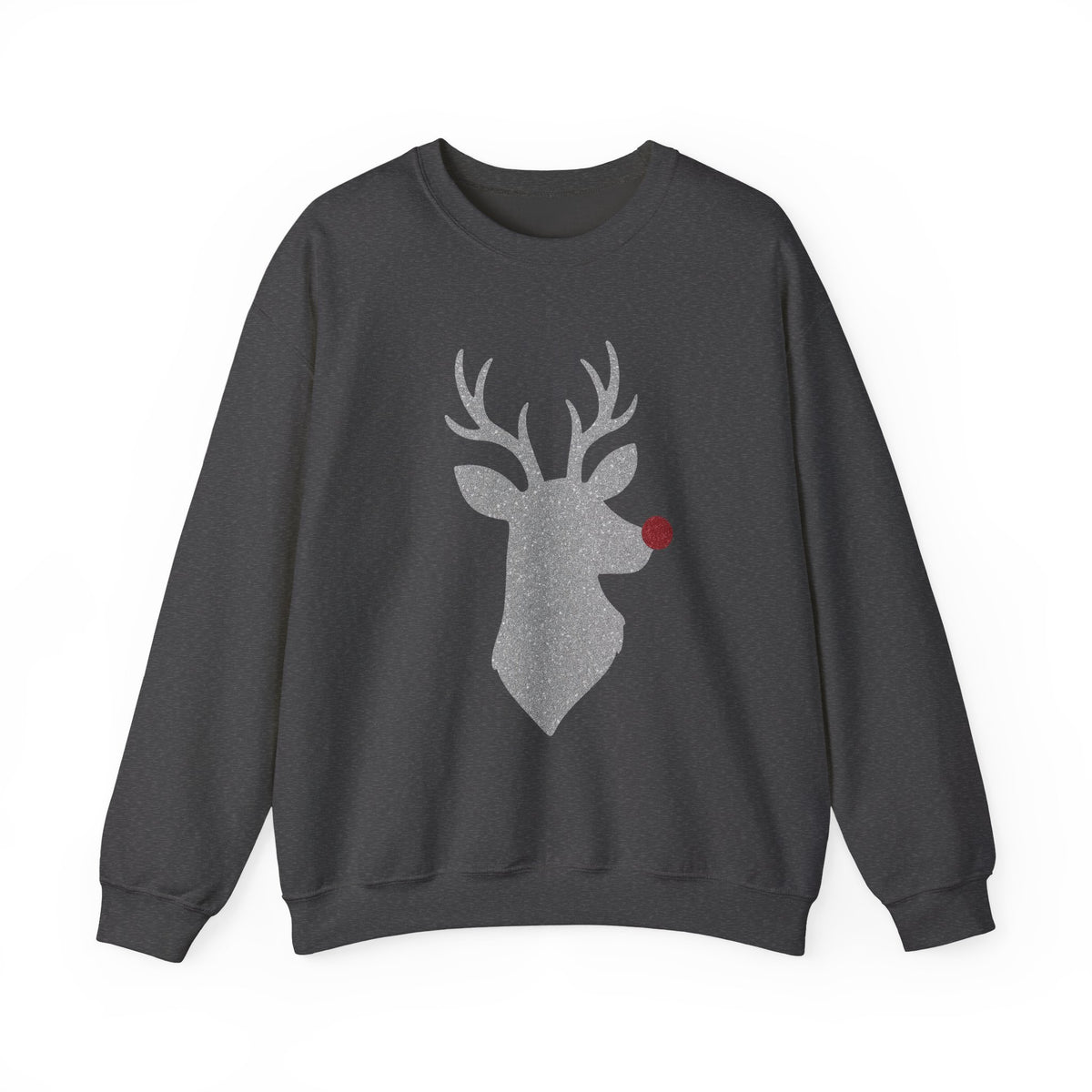 Glitter Rudolph Reindeer Christmas Sweatshirt, Comfy Holiday Tee