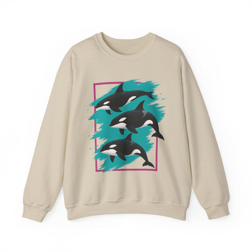 90s Orca Whale Sweatshirt Retro Environmental Graphic Crew Neck Sweatshirt Ocean Conservation Indie Crewneck Vintage Y2K Environment Sweater