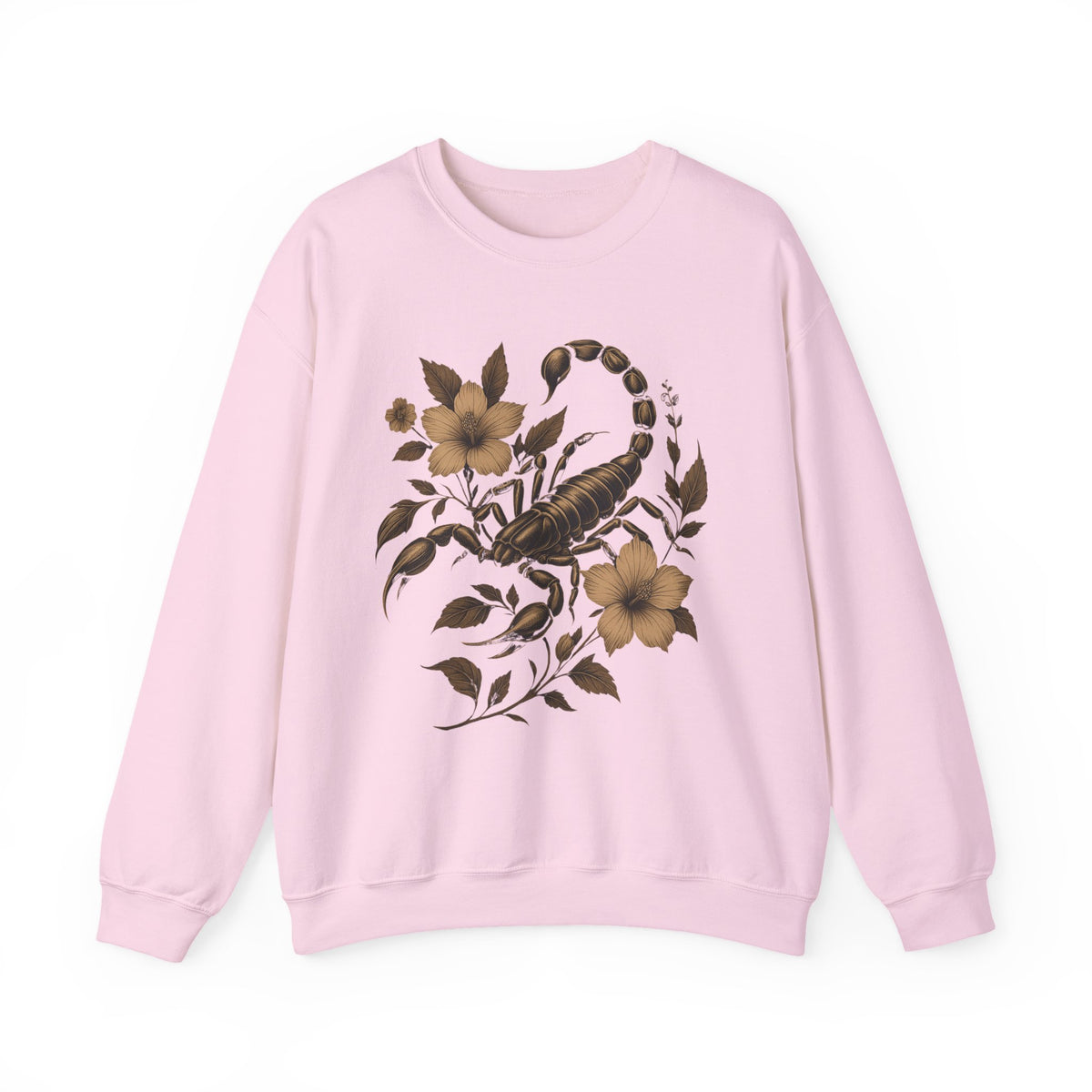 Scorpion Sweatshirt, Scorpion Hoodie, Animal Sweatshirt, Scorpio Sign Gift, Gift for Her, Flower Sweatshirt
