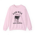 Raw Milk Support Your Local Farmers Sweatshirt, Cow Hoodie For Women, Farmer Shirt, Farm Lover Sweater, Awareness Shirt, Support Sweat