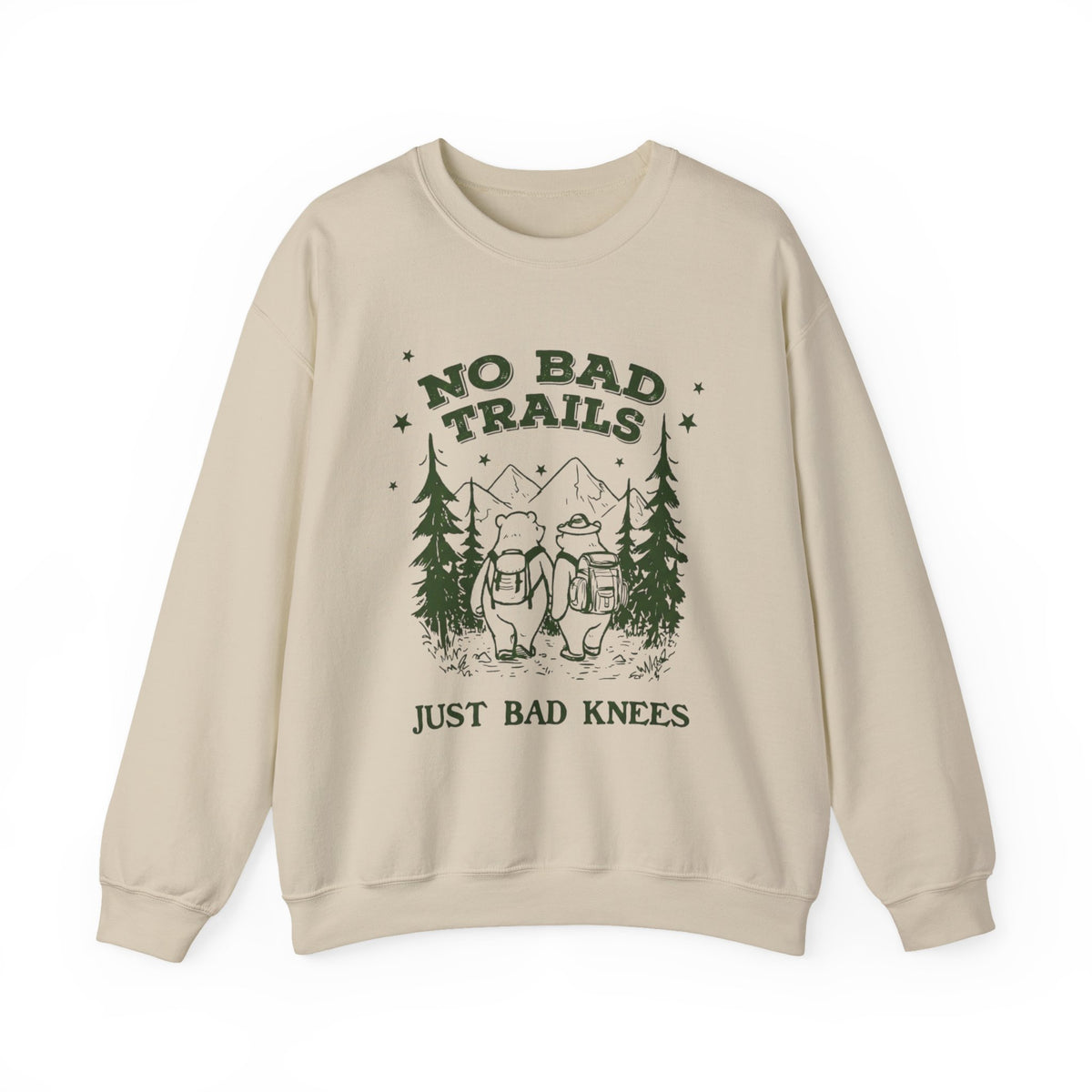No Bad Trails Just Bad Knees Sweatshirt, Hiking Sweatshirt, Adventure Shirt, Camping Hoodie, Funny Hiking Shirt, Trekking Shirt, Camper Gift