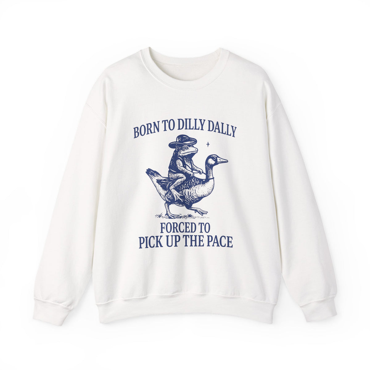 Born To Dilly Dally Forced To Pick Up The Pace Goose Raccoon Sweatshirt, Cute Animal Lover, Funny Animal Shirt, Animal Humor T Shirt