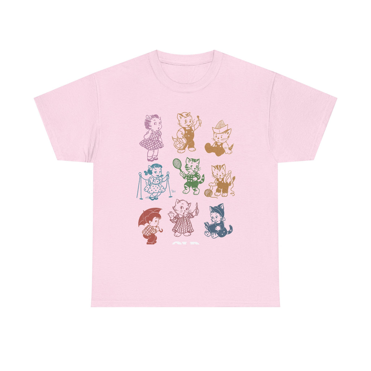 Cat 90s Tattoo Vintage T-shirt, Retro Kitten Cute Shirt, Cat Lovers Gift, Cats Playing Unisex Relaxed Adult Graphic Tee, Funny Weird T-shirt