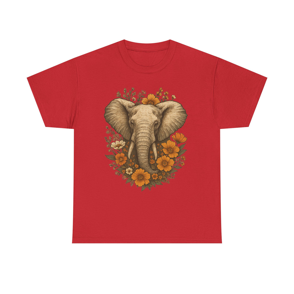 Boho Vintage Elephant Tshirt, Floral Elephant Comfort Colors Relaxed Fit Shirt for Nature Lovers, Outdoor Lover Gift Tee, Jungle Shirts