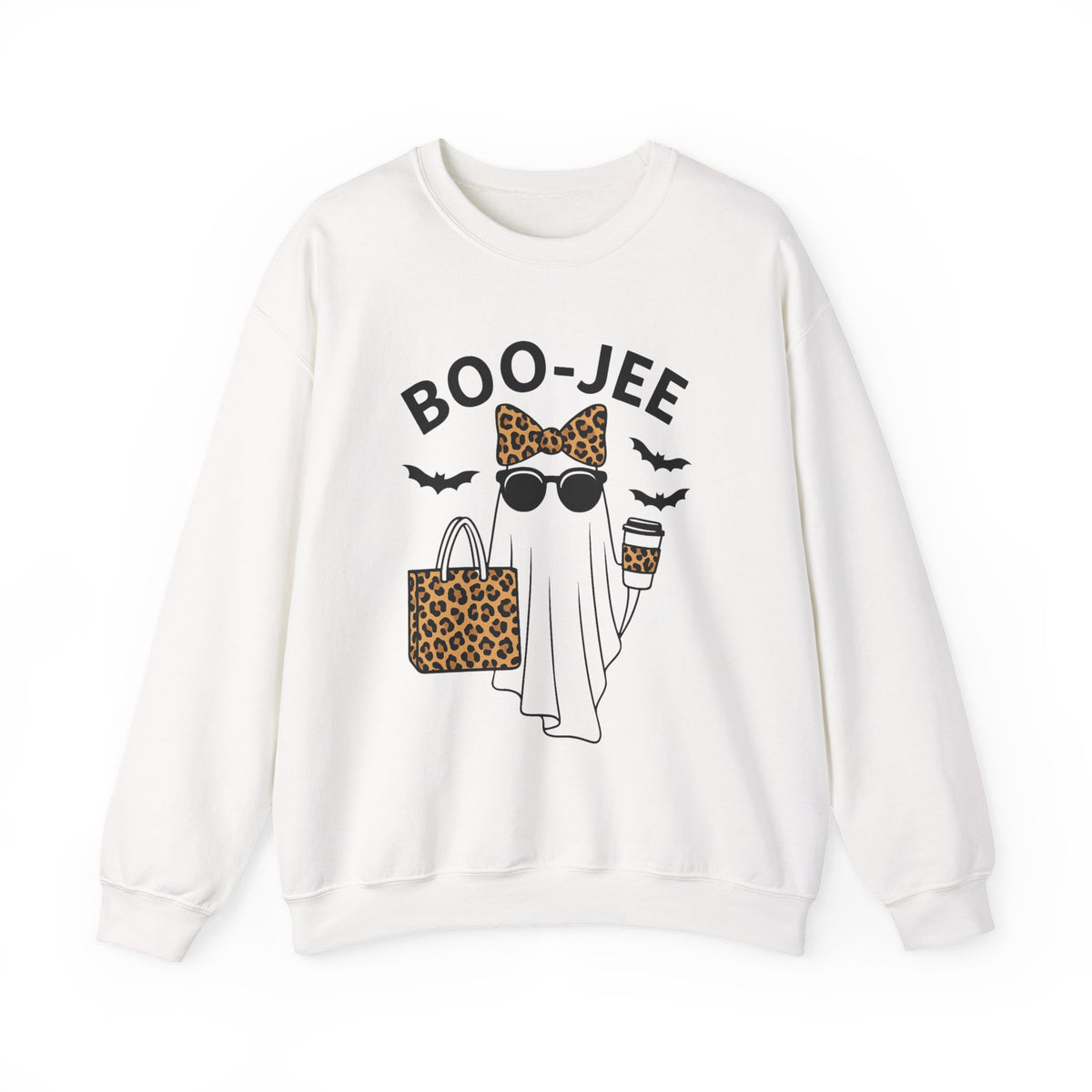 Boo-Jee Ghost Sweatshirt, Leopard Ghost Tee, Ghost Coffee Shirt, Funny Fall Shirt, Ghost Tee, Girly Halloween Gift, Boojee Shirt
