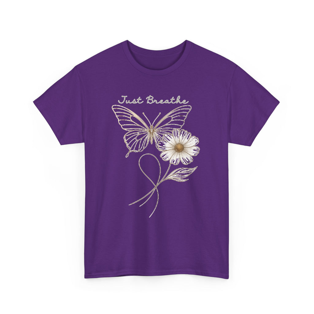Simple Butterfly T-Shirt Design, Flower PNG, Boho Sweatshirt PNG, Just Breathe Inspirational Sublimation Designs for Shirts, Minimalist A170