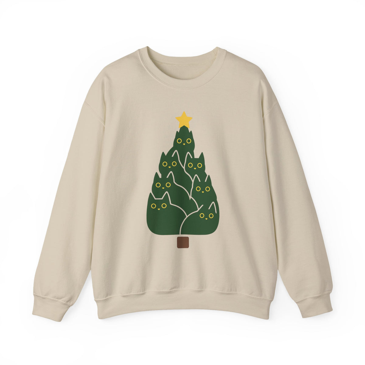 Cat Christmas Tree Sweatshirt, Cat Lover Gift, Oversize, Womens, Mens