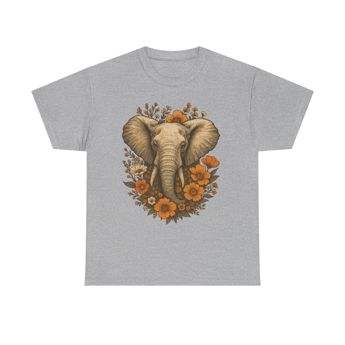 Boho Vintage Elephant Tshirt, Floral Elephant Comfort Colors Relaxed Fit Shirt for Nature Lovers, Outdoor Lover Gift Tee, Jungle Shirts