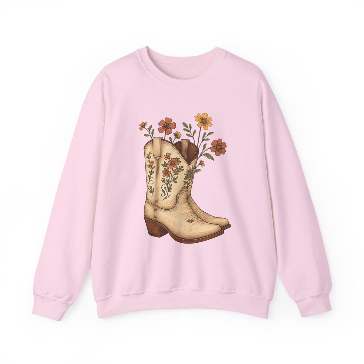 Western Sweatshirt, Cowboy Boots Tshirt, Western Rodeo Shirt, Retro Cowgirl Crewneck, Ranch Girl Outfit, Floral Cowboy Boots Tee, Rodeo Gift