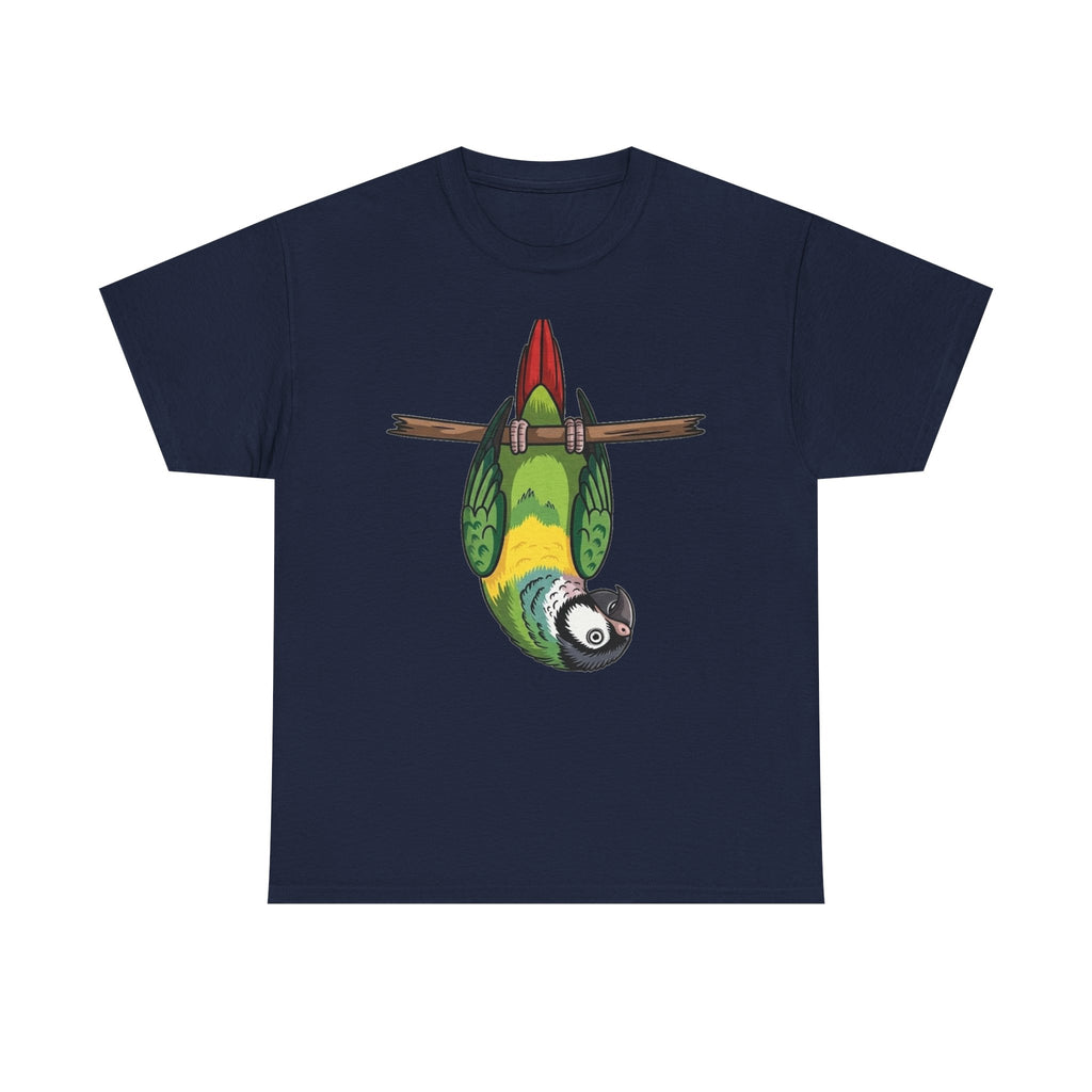 Parrot Shirt, Funny Upside Down Macaw Tee, Tropical Bird Graphic T-Shirt, Colorful Bird Watcher Gift for Animal Lover, Exotic Bird Apparel