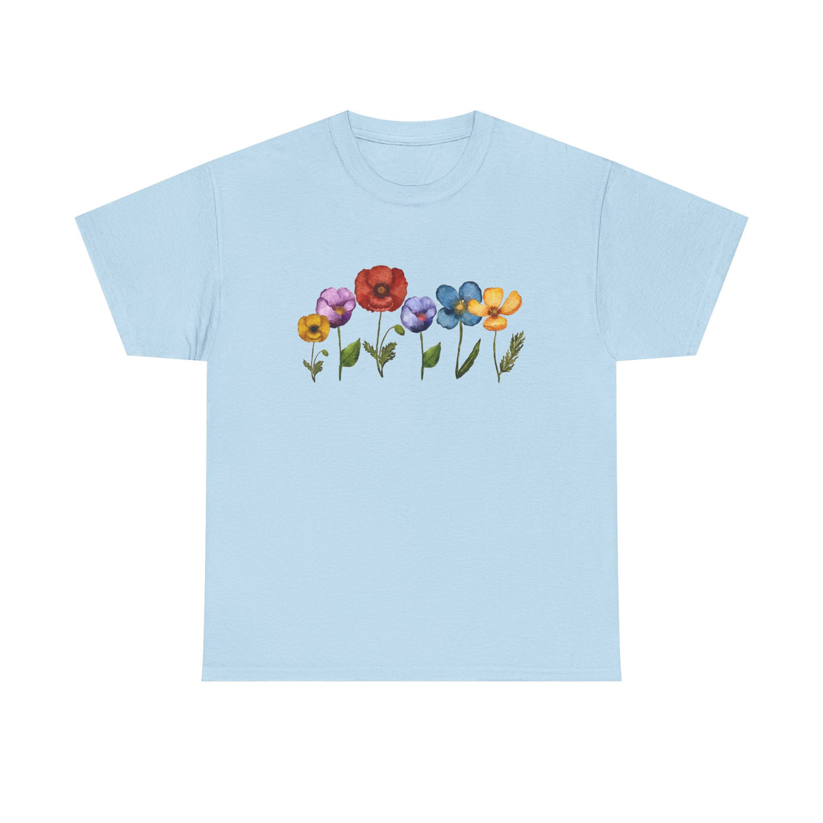 Botanical Shirt, Poppy Flower Shirt, Wildflower Shirt, Watercolor Flowers Tshirt, Floral Shirt, Spring Shirt, Poppy Shirt, Gardening Shirt