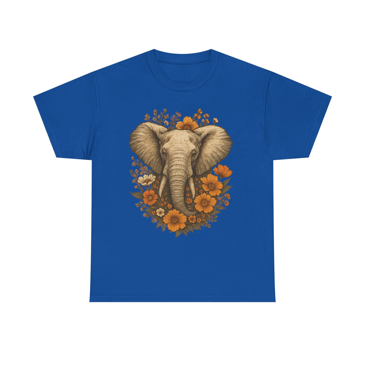 Boho Vintage Elephant Tshirt, Floral Elephant Comfort Colors Relaxed Fit Shirt for Nature Lovers, Outdoor Lover Gift Tee, Jungle Shirts