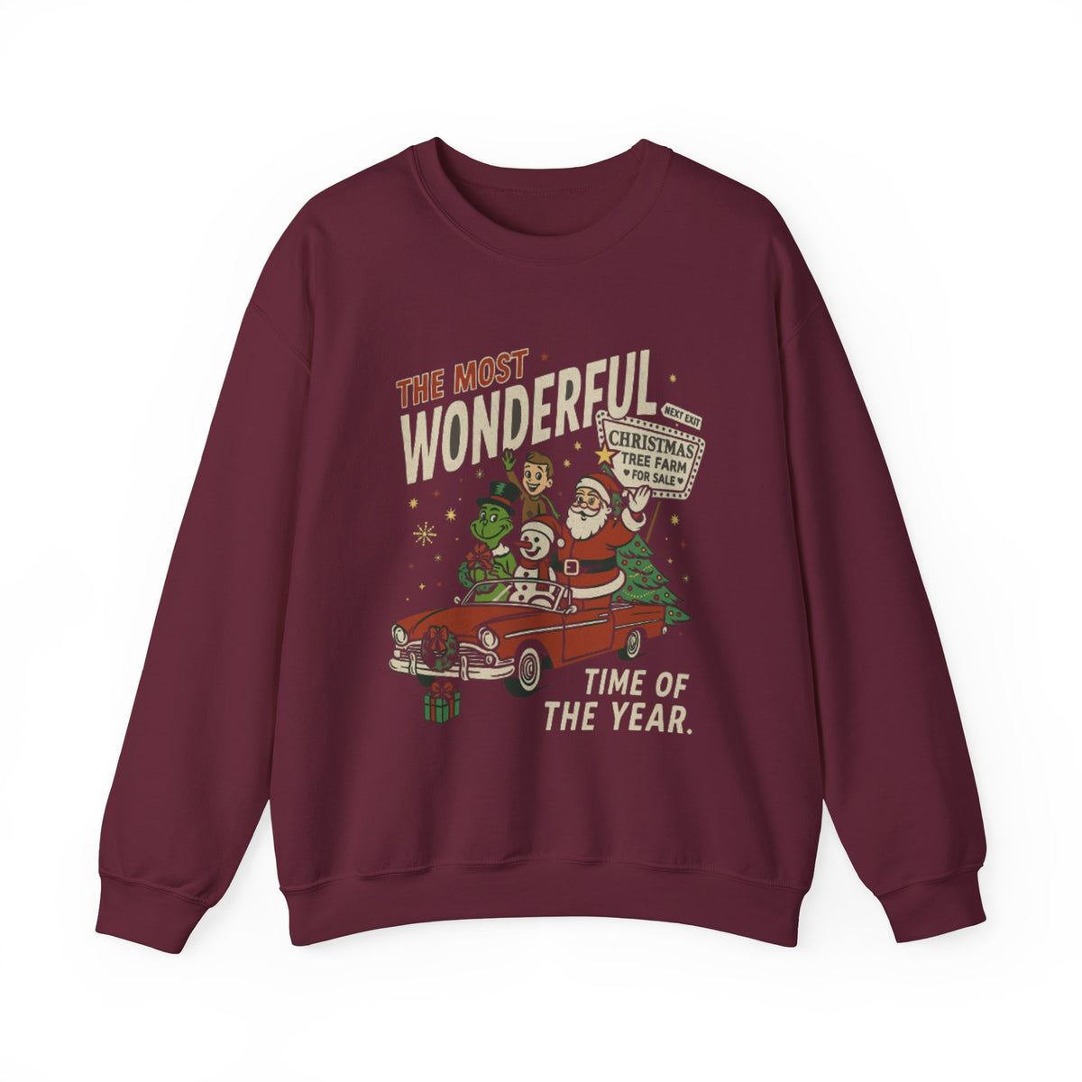 90s Vintage Christmas Sweatshirt ; Retro Santa Crewneck, Xmas Vacay shirt, 90s Christmas Movie Pullover - Grnch - Santa - Elf - The Snowman