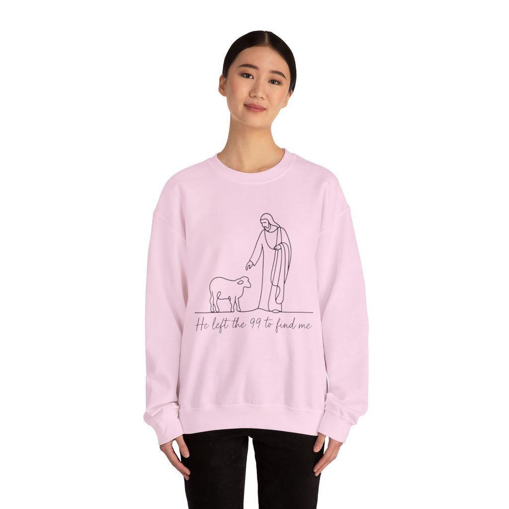 Christian Minimal Line Art PNG | He Left the 99 to Find Me | Bible Verse Faith SVG for T-Shirts, Mugs, Wall Art