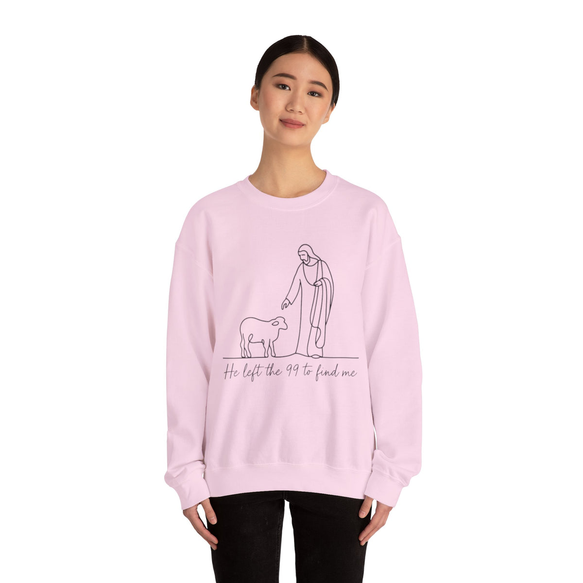 Christian Minimal Line Art PNG | He Left the 99 to Find Me | Bible Verse Faith SVG for T-Shirts, Mugs, Wall Art