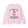 I'm Really Cold But I'm Being Really Brave About It Sweatshirt, Funny Penguin Sweatshirt, Vintage Winter Shirt, Womens Funny Sayings Shirt