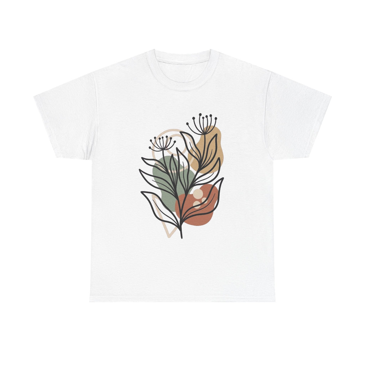Abstract Floral Tee: Modern Botanical Canvas Shirt