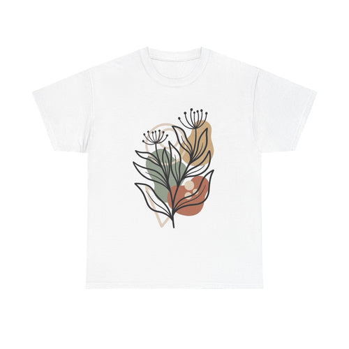 Abstract Floral Tee: Modern Botanical Canvas Shirt