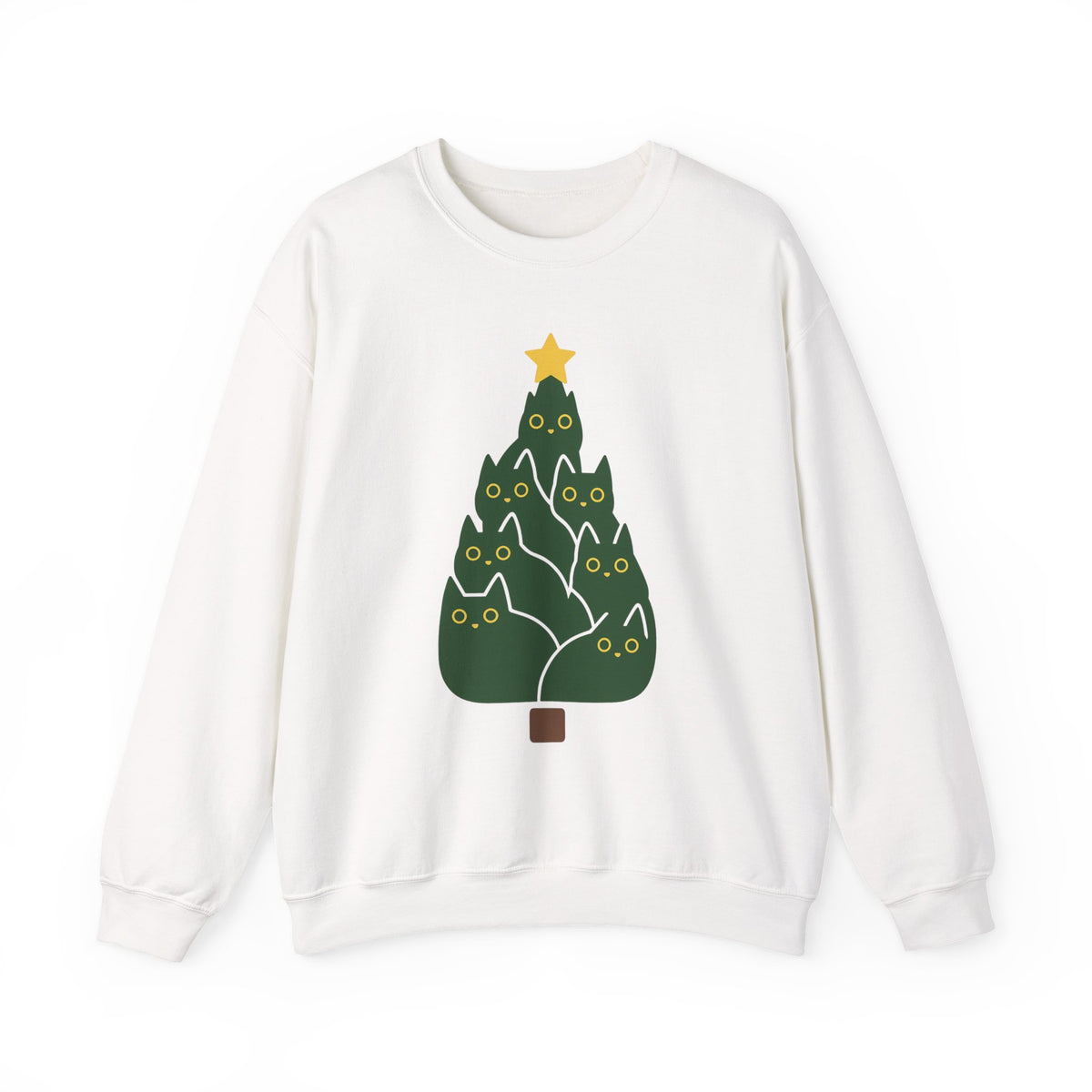 Cat Christmas Tree Sweatshirt, Cat Lover Gift, Oversize, Womens, Mens