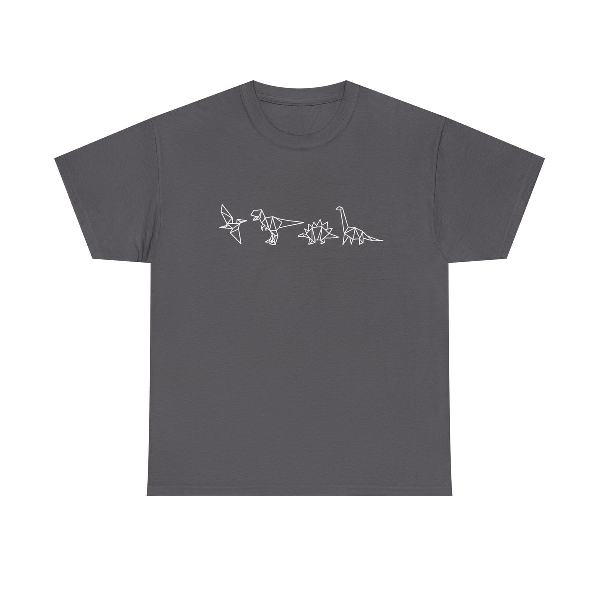 Origami dinosaurs print T-shirt, multiple sizes and colours, mens, womens top kids sizes available, dinosaurs, jurassic, printed item
