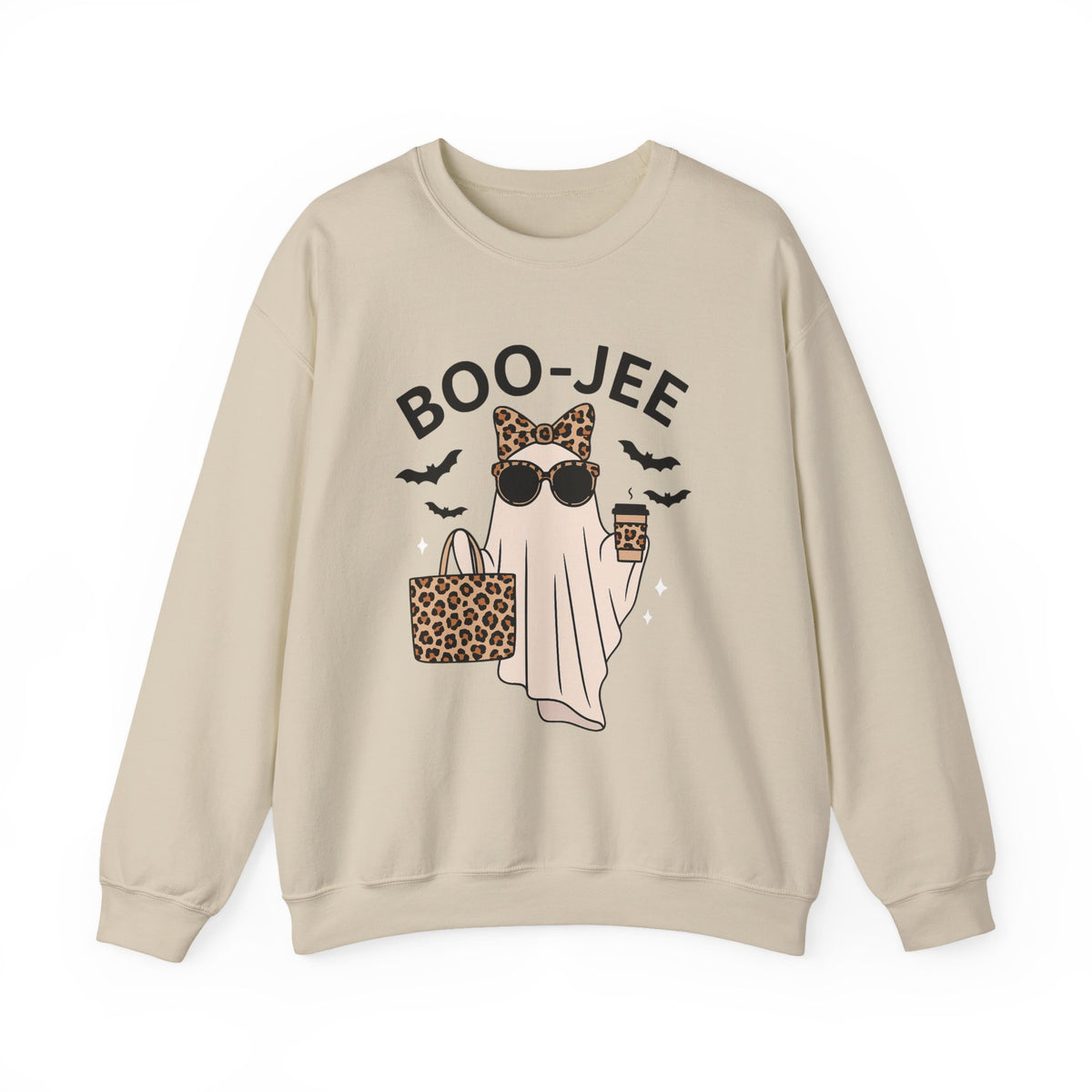 Boo-Jee Ghost Sweatshirt, Leopard Ghost Tee, Ghost Coffee Shirt, Funny Fall Shirt, Ghost Tee, Girly Halloween Gift, Boojee Shirt