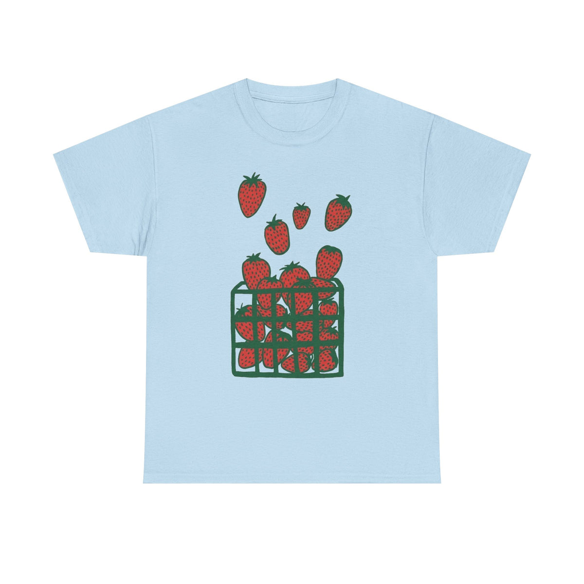 Strawberry Shirt, Screen Print T-Shirt, Graphic Tee, Foodie Clothing Gift