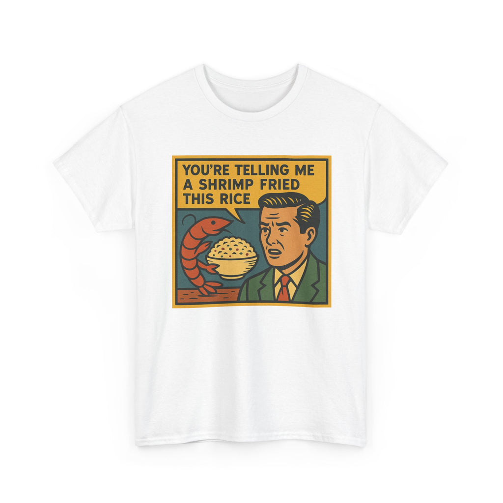 Shrimp Fried Rice Meme T-Shirt: Funny Retro Comic Tee, Soft Cotton